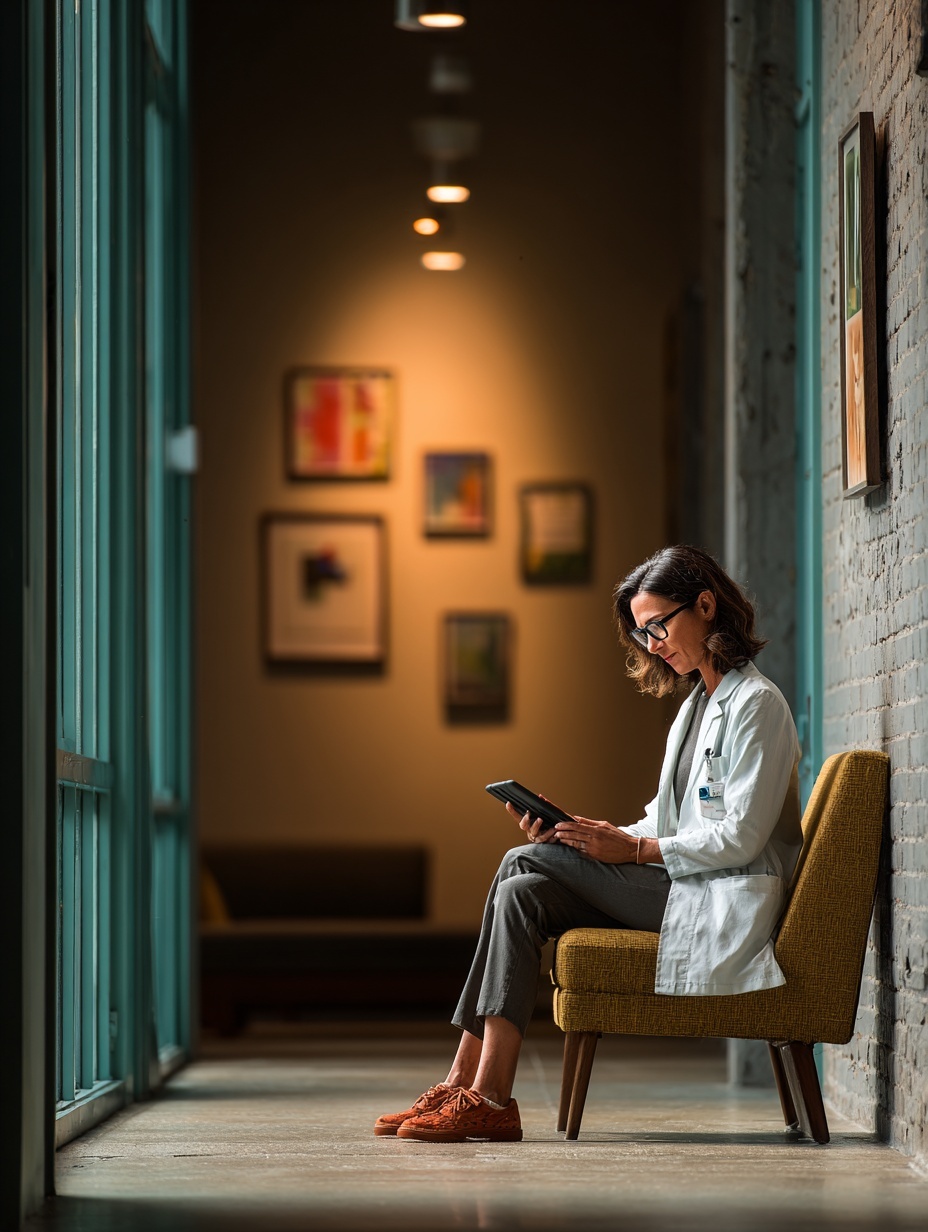 Physician reviewing clinical data